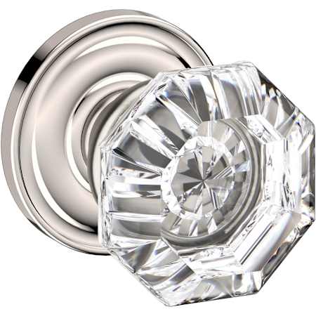 Baldwin 5080 Non-Turning Two-Sided Dummy Door Knob Set with 5048 Rose from the Estate Collection Lifetime Polished Nickel