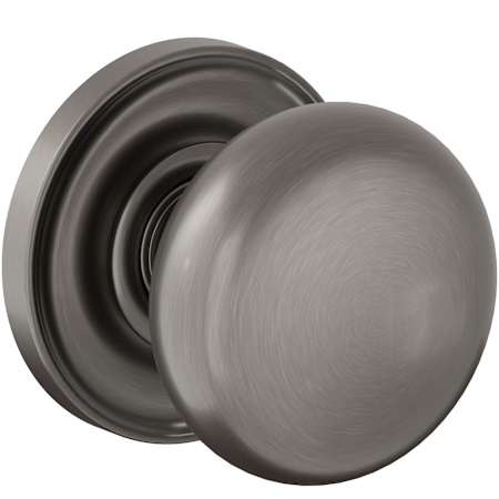 Baldwin Baltimore Passage Door Knob Set with 5048 Rose from the Estate Collection Lifetime Graphite Nickel