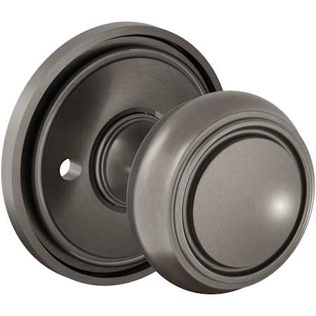 Baldwin Nashville Privacy Door Knob Set with 5123 Rose from the Estate Collection Lifetime Graphite Nickel