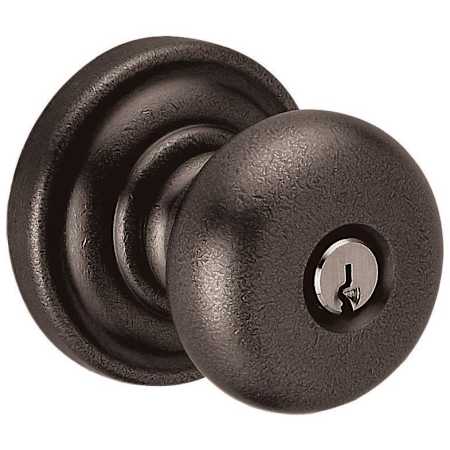 Baldwin Classic Reversible Non-Turning Two-Sided Dummy Door Knob Set with Classic Rosette from the Estate Collection Distressed Oil Rubbed Bronze