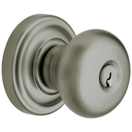 Baldwin Classic Style Single Cylinder Keyed Entry Door Knob Set with Classic Rosette from the Estate Collection Antique Nickel