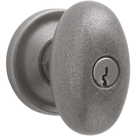 Baldwin 5225 Single Cylinder Keyed Entry Door Knob Set with 5048 Rose from the Estate Collection Aged Pewter