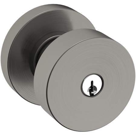 Baldwin Contemporary Single Cylinder Keyed Entry Door Knob Set with Round Rose and Emergency Exit Function Lifetime Graphite Nickel