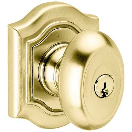 Baldwin Bethpage Reversible Non-Turning Two-Sided Dummy Door Knob Set from the Estate Collection Lifetime PVD Satin Brass
