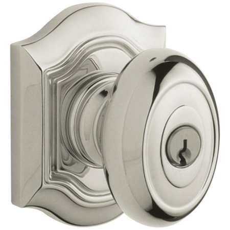 Baldwin Bethpage Keyed Entry Door Knob Set with Emergency Exit Function Lifetime Polished Nickel