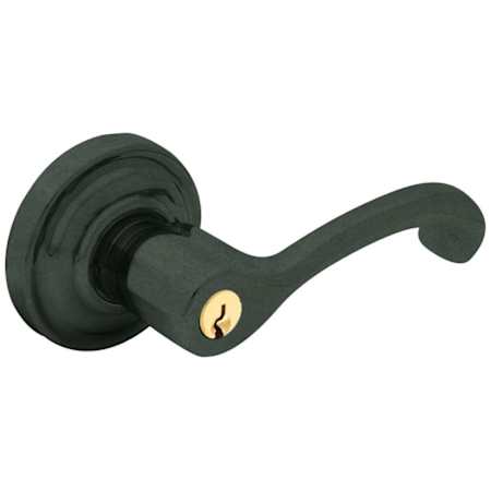 Baldwin 5245 Right Handed Single Cylinder Keyed Entry Door Lever Set with 5048 Rose from the Estate Collection Distressed Oil Rubbed Bronze