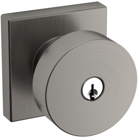 Baldwin Contemporary Single Cylinder Keyed Entry Door Knob Set with Square Rose and Emergency Exit Function Lifetime Graphite Nickel