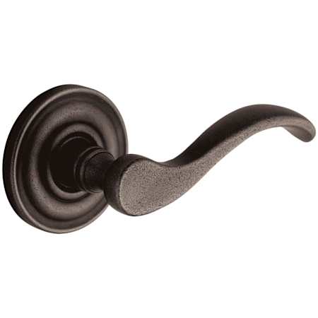 Baldwin Single Right Hand Wave Estate Non-Turning One-Sided Door Lever without Rosettes Locking/Latching Mechanism Purchased Separately Distressed Oil Rubbed Bronze