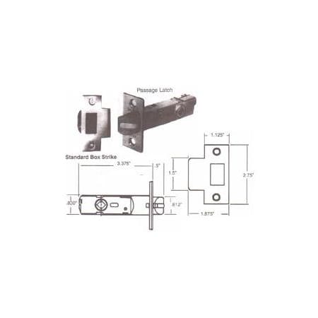 Baldwin Passage Door Lever Latch for 2-3/8" Backset Aged Brass