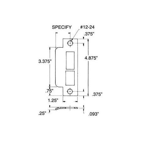 Baldwin Right Handed Extended lip for 1-1/2", 2", 2-1/2" Backset Latch and Deadbolt Aged Brass