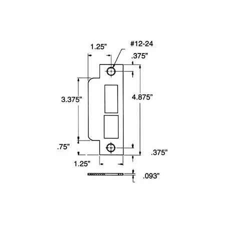 Baldwin Right Handed Latch and Deadbolt Curved Lip Entrance Mortise Strike with 1-1/2", 2", 2-1/2" Backset Aged Brass