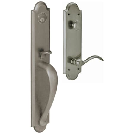 Baldwin Boulder Single Cylinder Right Handed Full Plate Entryset with Interior Lever Antique Nickel