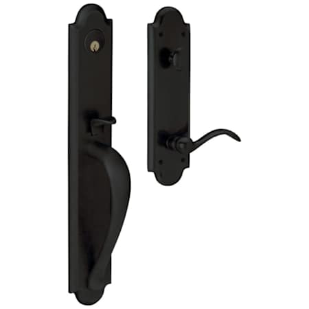Baldwin Boulder Single Cylinder Right Handed Full Plate Entryset with Interior Lever Satin Black