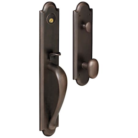 Baldwin Boulder Style Full Dummy Set Handleset with Oval Knob Distressed Oil Rubbed Bronze
