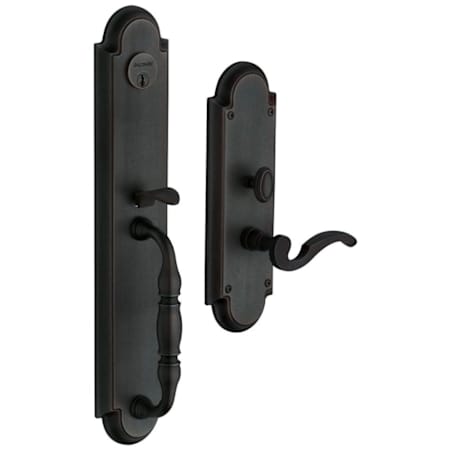 Baldwin Hamilton Left Hand Double Cylinder Mortise Handleset Trim Set Distressed Oil Rubbed Bronze