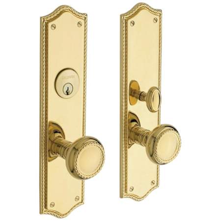 Baldwin Barclay Single Cylinder Mortise Handleset Trim Set Lifetime Polished Brass