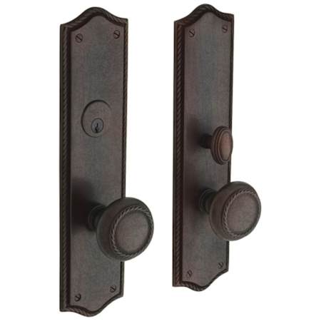 Baldwin Barclay Double Cylinder Mortise Handleset Trim Set Distressed Oil Rubbed Bronze