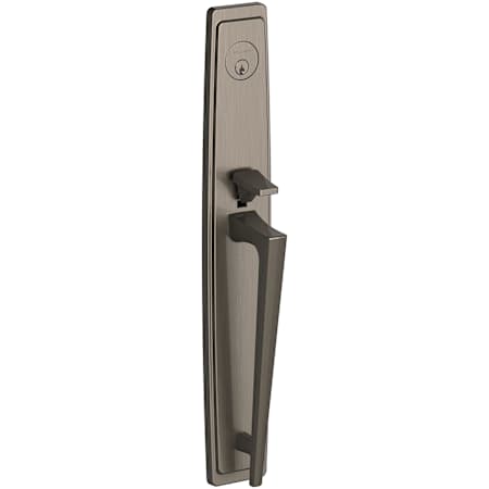 Baldwin Palm Springs Right Handed Dummy Mortise Full Plate Handleset Trim with L024 Interior Lever from the Estate Collection Lifetime Graphite Nickel