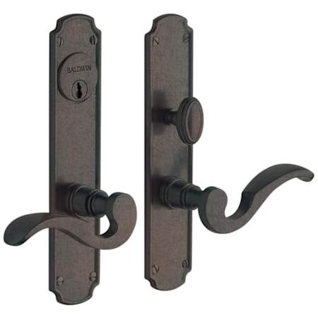 Baldwin Bismark Double Cylinder Mortise Handleset Trim Set Distressed Oil Rubbed Bronze