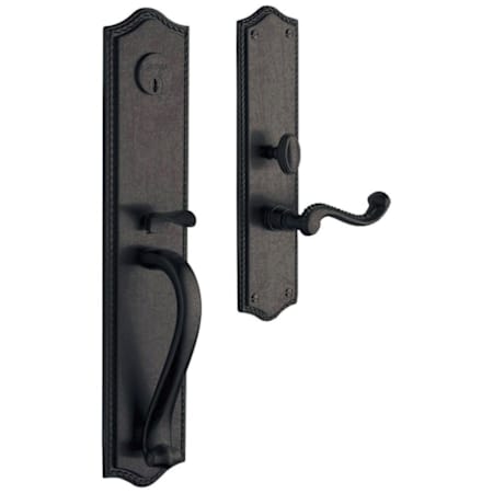 Baldwin Bristol Left Hand Single Cylinder Mortise Handleset Trim Set Distressed Oil Rubbed Bronze