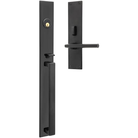 Baldwin Minneapolis Left Handed Full Plate Single Cylinder Keyed Entry Mortise Handleset Trim from the Estate Collection Distressed Oil Rubbed Bronze