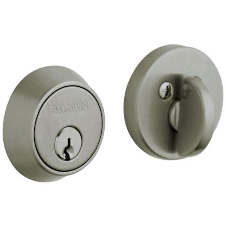 Baldwin Contemporary Solid Brass Single Cylinder Keyed Entry Deadbolt from the Estate Collection Antique Nickel