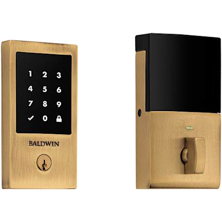 Baldwin Touchscreen Minneapolis Z-Wave Deadbolt Satin Brass and Brown
