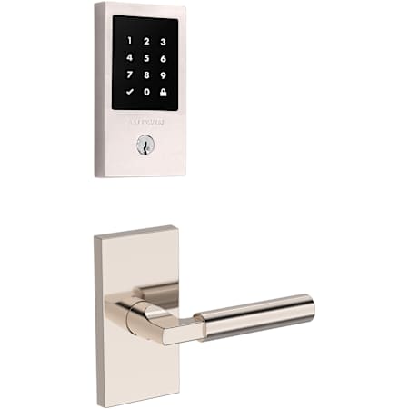 Baldwin Minneapolis Keyless Entry Touchscreen Deadbolt and Lake Forest Lever Set Combo Pack Lifetime Polished Nickel