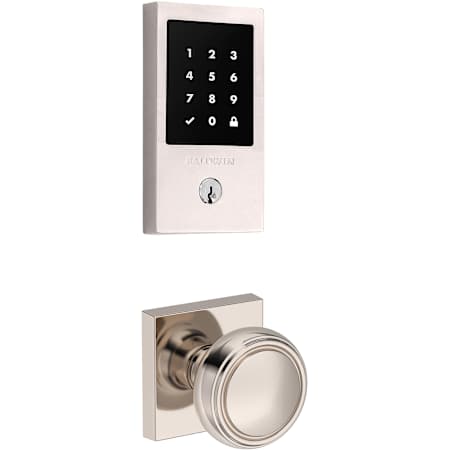 Baldwin Minneapolis Keyless Entry Touchscreen Deadbolt and Bremerton Knob Set Combo Pack with Wi-Fi Lifetime Polished Nickel