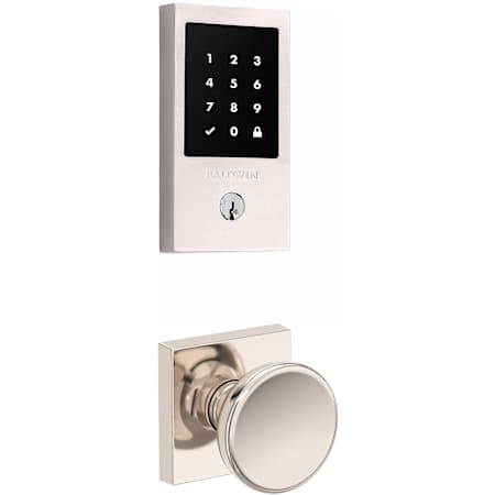 Baldwin Minneapolis Keyless Entry Touchscreen Deadbolt and Solvang Knob Set Combo Pack with Wi-Fi Lifetime Polished Nickel