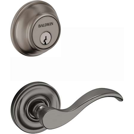 Baldwin Baltimore Keyless Entry Level Deadbolt and 5455V Lever Set Combo Pack with Bluetooth and Matter Technology Lifetime Graphite Nickel