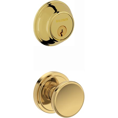 Baldwin Baltimore Keyless Entry Level Deadbolt and Solvang Lever Set Combo Pack with Wi-Fi Lifetime Polished Brass