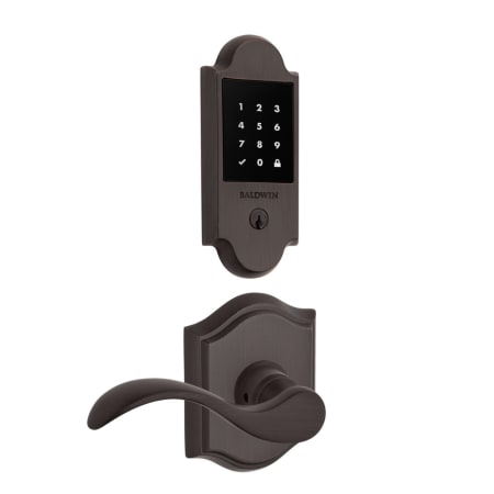 Baldwin Boulder Touchscreen Electronic Deadbolt and Curve Passage Lever Set with Arch Rose Venetian Bronze