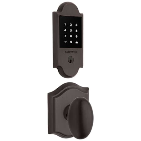 Baldwin Boulder Touchscreen Electronic Deadbolt with Z-Wave Technology and Ellipse Passage Knob Set with Arch Rose Venetian Bronze