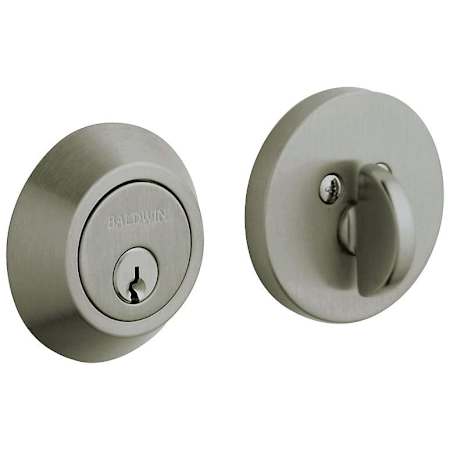 Baldwin Contemporary Solid Brass Single Cylinder Keyed Entry Deadbolt from the Estate Collection Antique Nickel