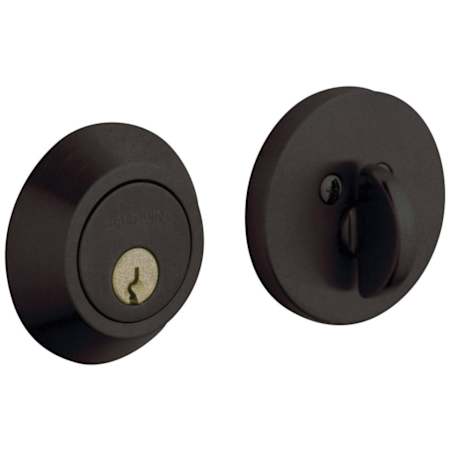 Baldwin Contemporary Solid Brass Single Cylinder Keyed Entry Deadbolt from the Estate Collection Distressed Oil Rubbed Bronze