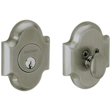 Baldwin Boulder Arched Single Cylinder Deadbolt from the Images Collection Antique Nickel