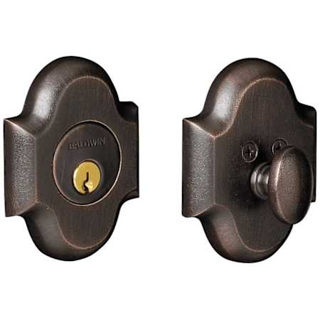 Baldwin Boulder Arched Single Cylinder Deadbolt from the Images Collection Distressed Oil Rubbed Bronze