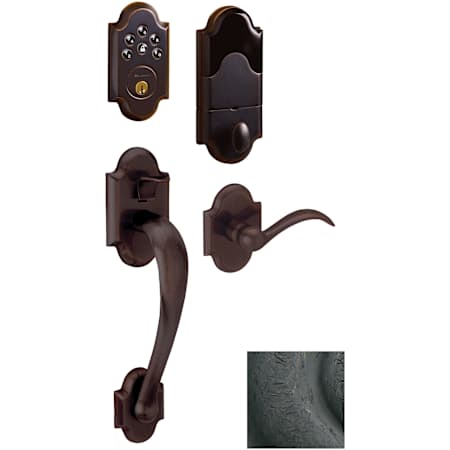 Baldwin Boulder Electronic Deadbolt with Included Boulder Handle and Featured Left Handed Lever Distressed Oil Rubbed Bronze