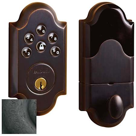 Baldwin Boulder Electronic Keypad Single Cylinder Deadbolt with Z-Wave Technology Distressed Oil Rubbed Bronze