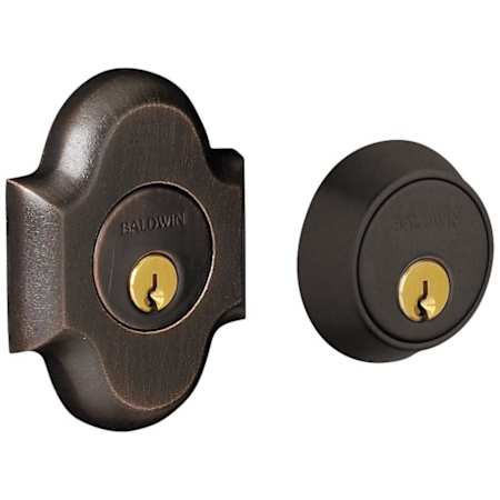 Baldwin Arched Double Cylinder Deadbolt - Matches Baldwin Boulder Style Door Hardware Distressed Oil Rubbed Bronze
