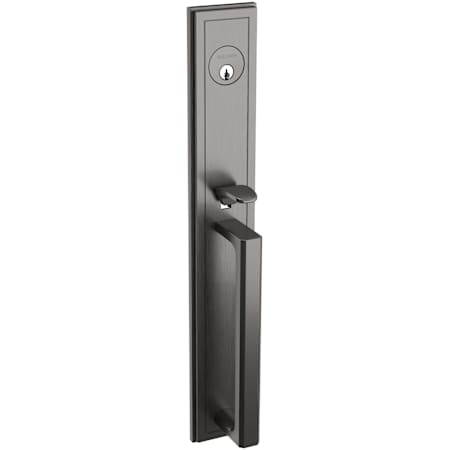 Baldwin Hollywood Hills Full Plate Single Cylinder Door Handleset with Interior K008 Knob and Emergency Egress Function Lifetime Graphite Nickel