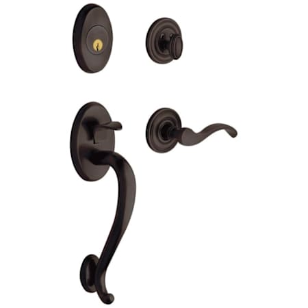 Baldwin Right Handed Logan Dummy Handleset with Wave Interior Lever Venetian Bronze
