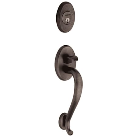Baldwin Logan Dummy Handleset with Classic Interior Knob Distressed Oil Rubbed Bronze