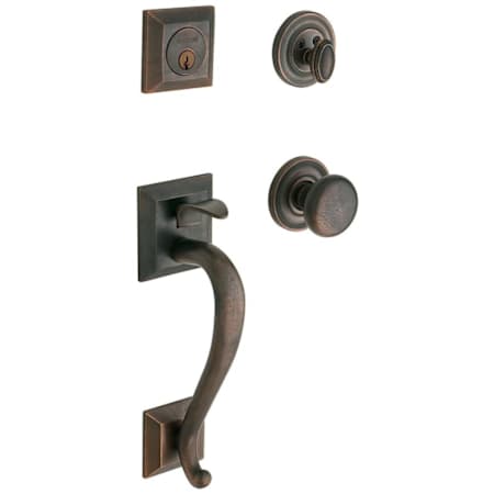 Baldwin Madison Dummy Set Handleset with Classic Interior Knob Distressed Oil Rubbed Bronze
