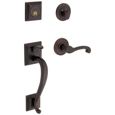Baldwin Right Handed Madison Dummy Handleset with Classic Interior Lever Distressed Oil Rubbed Bronze