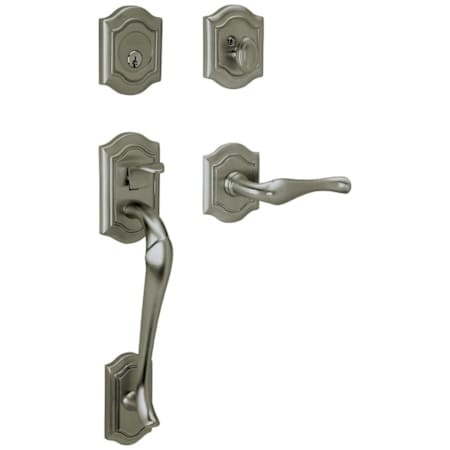 Baldwin Right Handed Bethpage Single Cylinder Solid Brass Sectional Handleset with BETHPAGE INTERIOR LEVER Antique Nickel