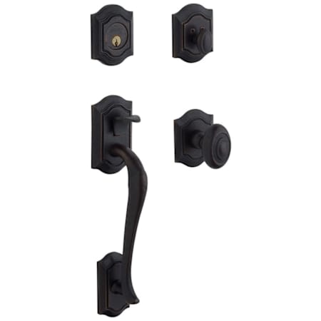 Baldwin Bethpage Dummy Set Solid Brass Sectional Handleset with Bethpage Interior Knob Distressed Oil Rubbed Bronze