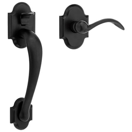 Baldwin Boulder Lower Half Handleset with 5452V Lever from the Estate Collection Distressed Oil Rubbed Bronze