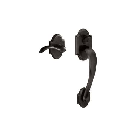 Baldwin Boulder Sectional Entry Right Handed Handle Set Kit with Interior Boulder Lever Distressed Oil Rubbed Bronze